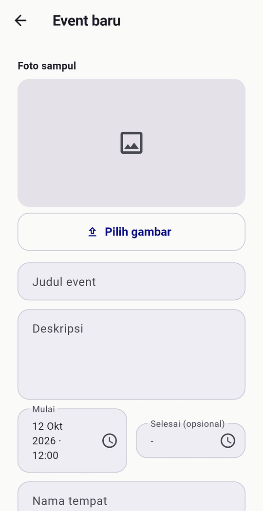 Form event baru