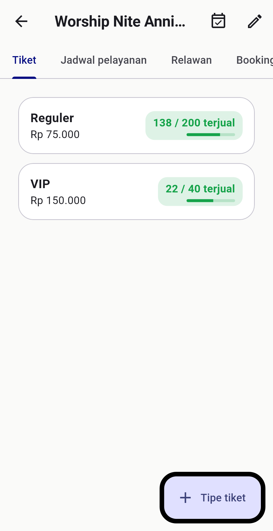 Halaman kelola event